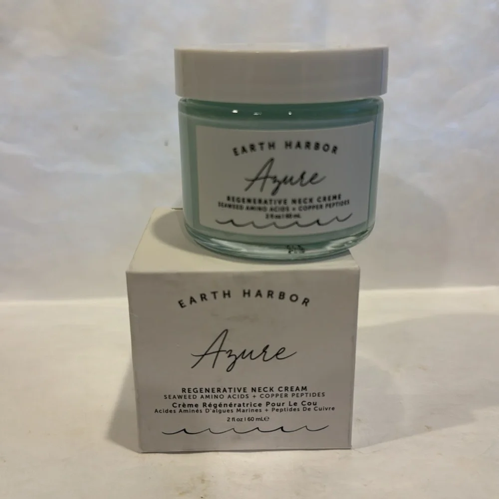 EARTH HARBOR AZURE Regenerative Neck Creme 2oz $48 NIB CLEAN BEAUTY